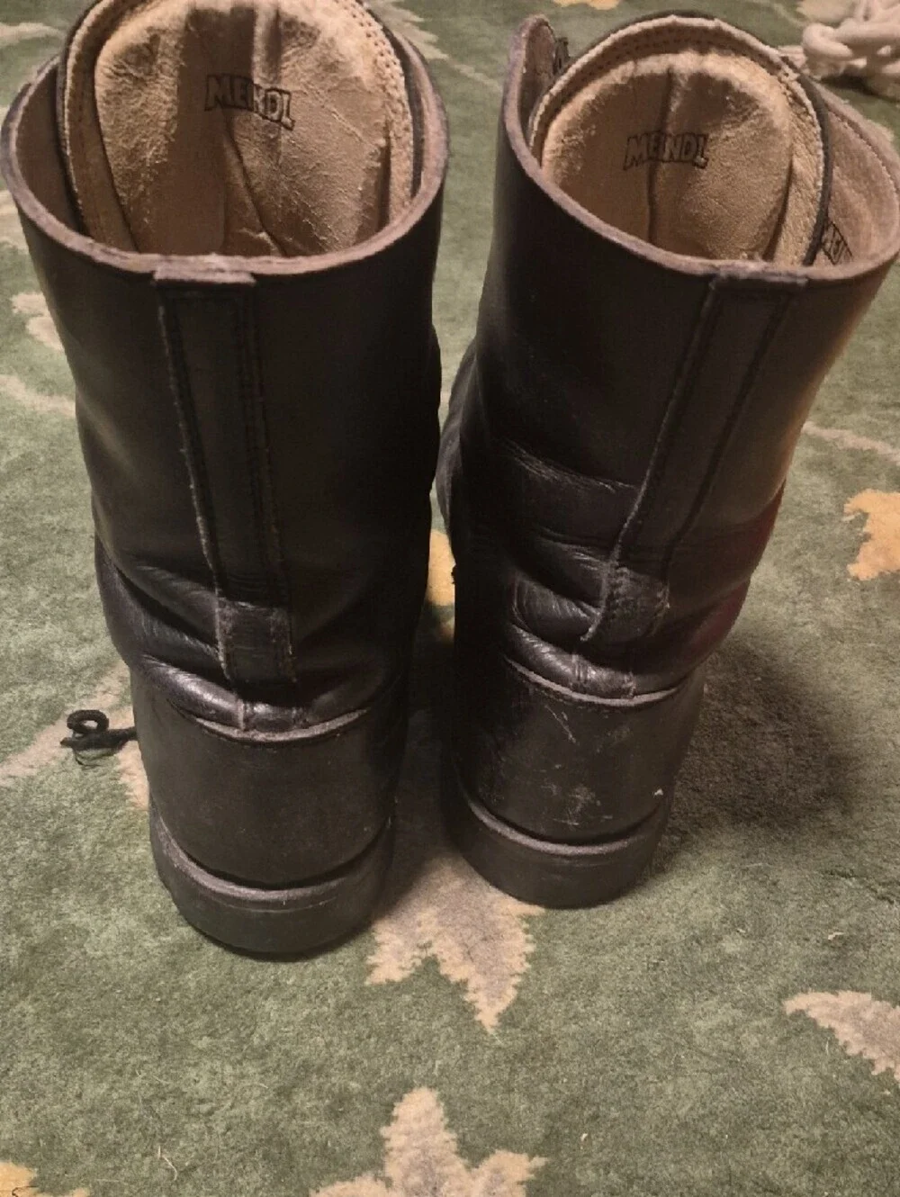 Men's Black Leather Lace-Up Work Boots